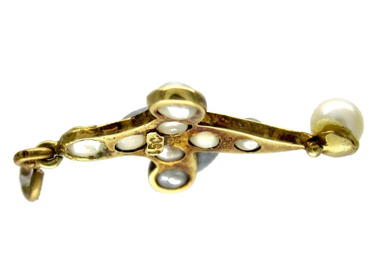 Pearl 15ct Gold Cross