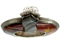Scottish Agate & Silver Garter Brooch
