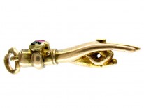 Emerald & Ruby Hand Gold Charm