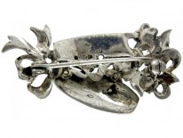 Silver Marcasite ​& Enamel Hat Box Brooch