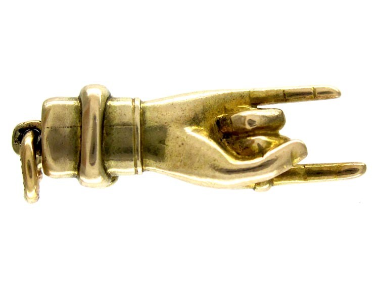 Emerald & Ruby Hand Gold Charm