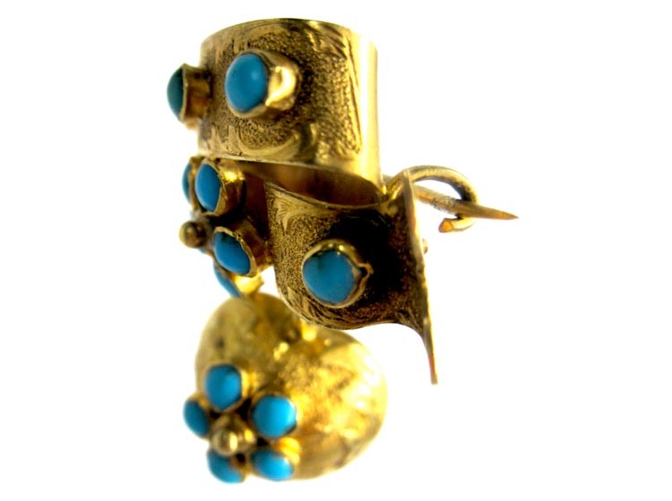 Gold Bow & Heart Drop Brooch