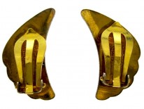 White Enamel Silver Gilt Earrings