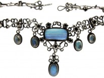 Opal ​& Moonstone Arts ​& Crafts Silver Necklace