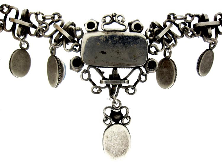 Opal ​& Moonstone Arts ​& Crafts Silver Necklace