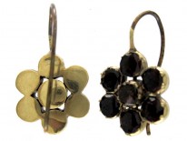 Georgian Flower Garnet Earrings