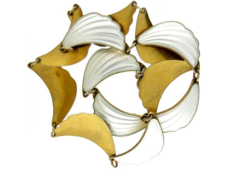 David Andersen Silver Gilt Swag Necklace