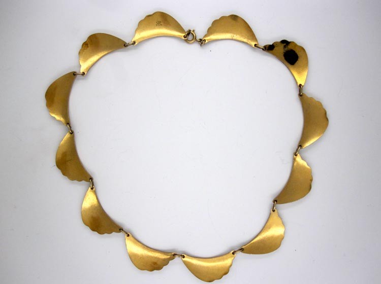 David Andersen Silver Gilt Swag Necklace
