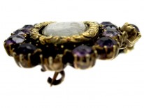 Georgian Gold & Amethyst Set Pendant Brooch