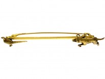 Dog & Pheasant 15ct Gold Brooch