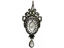 Edwardian Marcasite & Blister Pearl Pendant