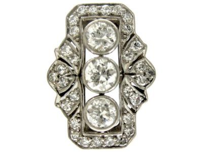Art Deco Diamond Plaque Ring