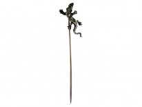 Silver & Paste Lizard Tie Pin