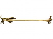Dog & Pheasant 15ct Gold Brooch