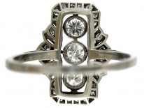 Art Deco Diamond Plaque Ring