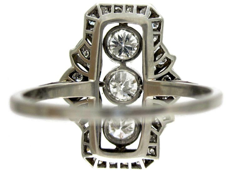 Art Deco Diamond Plaque Ring