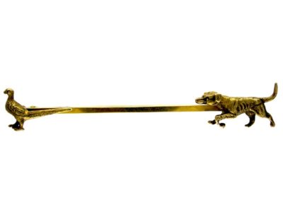 Dog & Pheasant 15ct Gold Brooch