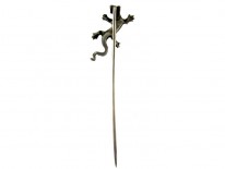 Silver & Paste Lizard Tie Pin