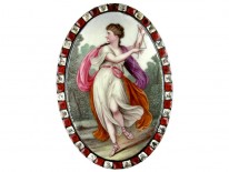 Georgian Plaque of a Grecian Muse Cavorting in an Elysian Field