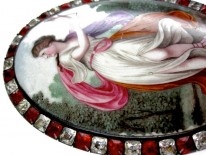 Georgian Plaque of a Grecian Muse Cavorting in an Elysian Field