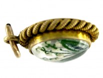 Carved Reverse Intaglio Crystal Charm of Lilly of The Valley