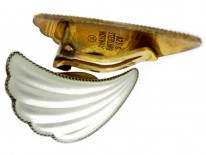 White Enamel Silver Gilt Earrings