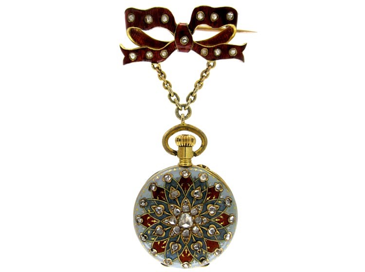 Enamel & Diamond Dress Watch