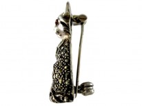 Silver & Marcasite Cat Brooch