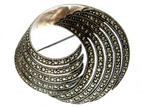 Silver & Marcasite Swirl Brooch