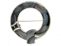Scottish Silver & Grey Agate Brooch