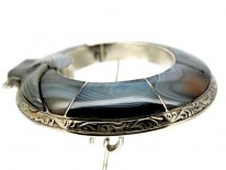 Scottish Silver & Grey Agate Brooch