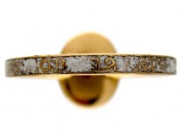 18ct Gold & White Enamel Georgian Memorial Ring