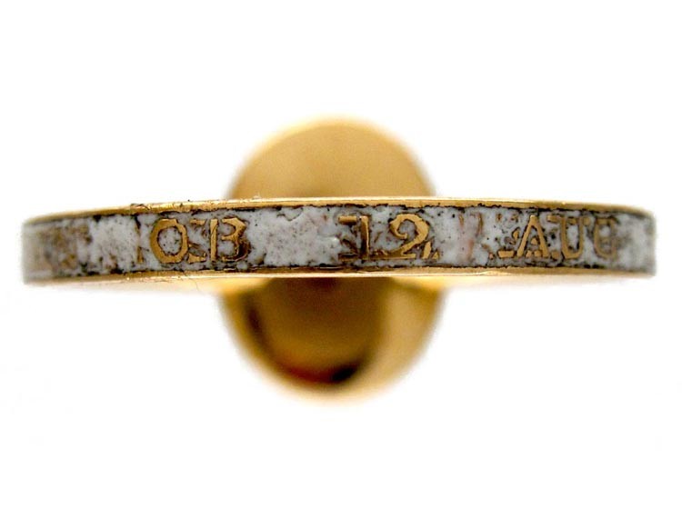 18ct Gold & White Enamel Georgian Memorial Ring