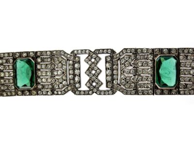 Art Deco Lazarus Paste Silver Bracelet