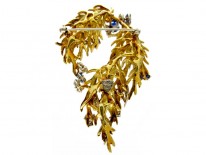 Sapphire Diamond 1950s 18ct Brooch