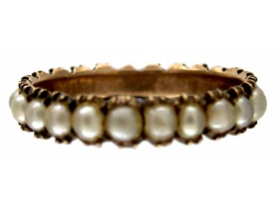 Georgian Split Pearl Eternity Ring