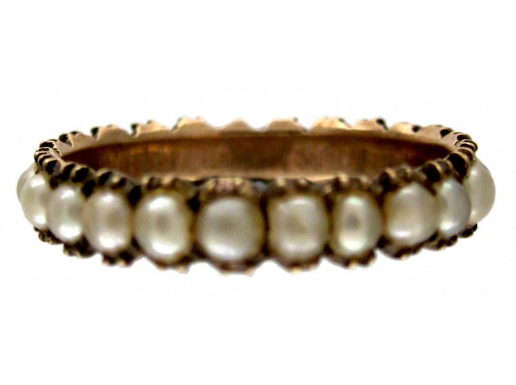Georgian Split Pearl Eternity Ring