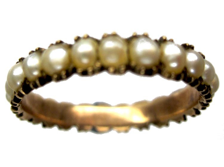 Georgian Split Pearl Eternity Ring
