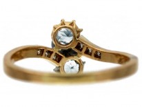 Aquamarine, Diamond Twist Ring