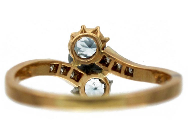 Aquamarine, Diamond Twist Ring