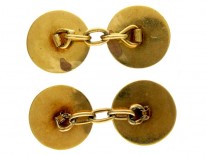 French 18ct Gold Enamel Cufflinks