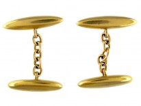 18ct Gold Plain Cuflinks