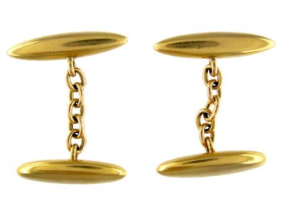 18ct Gold Plain Cuflinks
