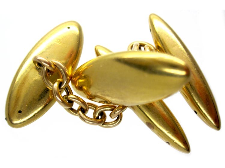 18ct Gold Plain Cuflinks