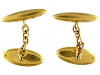 18ct Gold Plain Cuflinks