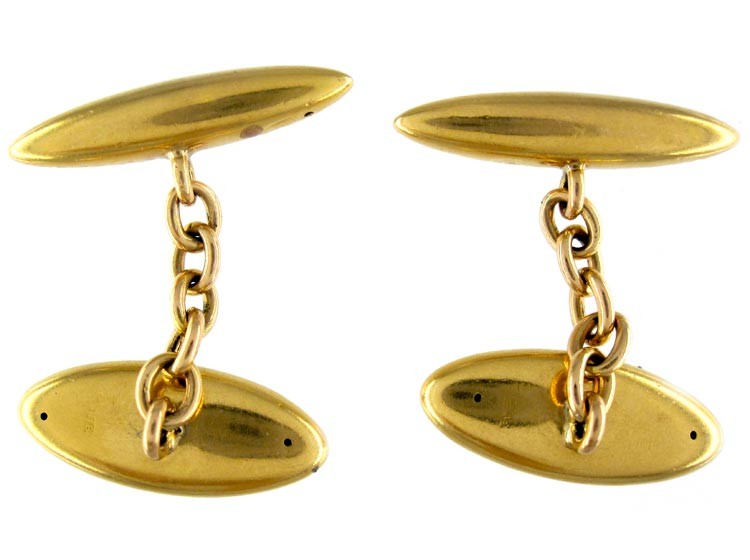 18ct Gold Plain Cuflinks
