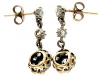 Edwardian Diamond Drop Cluster Earrings