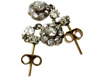Edwardian Diamond Drop Cluster Earrings