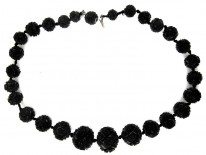 Carved Jet Bead Necklace
