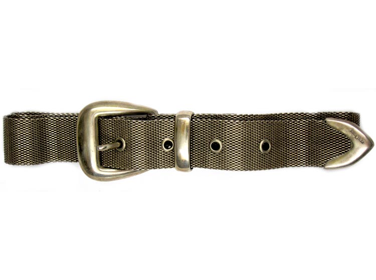 VTG Ralph Lauren Metal Mesh Belt with Silver Buckle Vintage Ralph Lauren Brass and Sterling Silver 1980s Mesh  main image 3